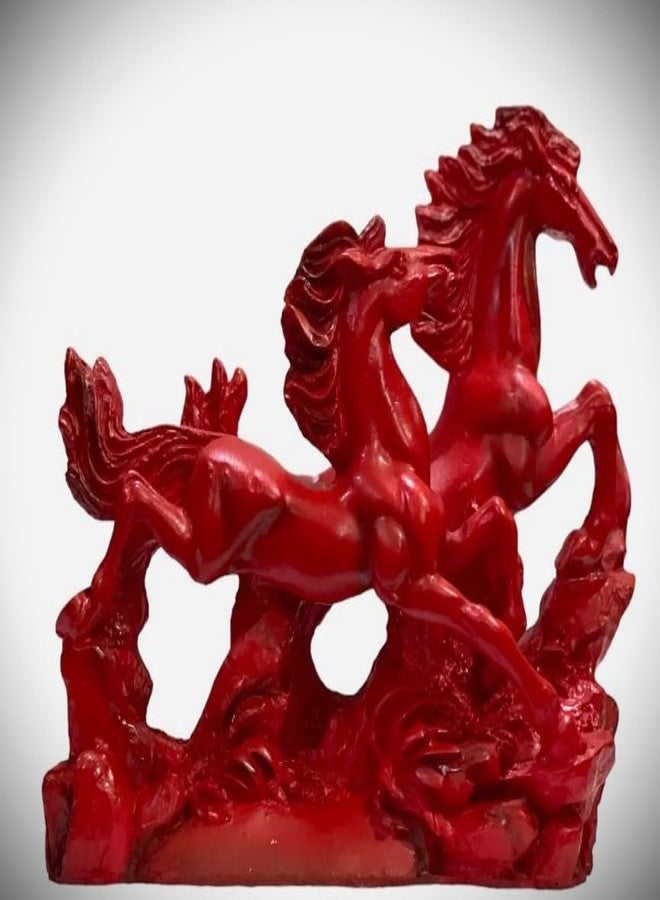 INARA Creation Two Running Red Victory Horses (Feng Shui & Vastu) (Size - Big) - Image 4